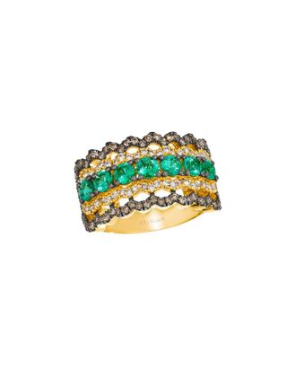 Le Vian Precious Halo 14K 1.73 Ct. Tw. Diamond & Emerald Stackable Ring