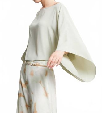 ottod'Ame Silk Blend Flowy Blouse In Steel