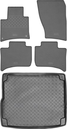 OEM Volkswagen Touareg Ii Suv De 2010-2012 Set - Alfombrillas De Goma Para Coche + Alfombrilla Para Maletero