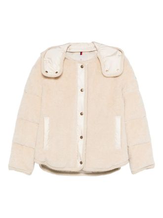 Moncler Parka met capuchon en knoop - Beige