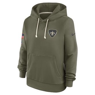 Nike New Orleans Saints Salute to Service Sideline Nike Womens Dri-FIT NFL Pullover Hoodie in Brown | 03C32DHA2M-ACE