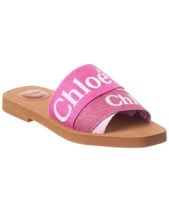 Chlo&eacute; Woody Logo Canvas Sandal