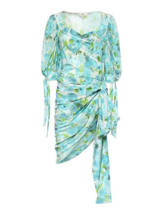 Chlo&eacute; Draped Silk Mini Dress With Floral Print