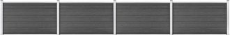 vidaXL Set De Paneles De Valla Wpc Negro 699x105 Cm Vidaxl