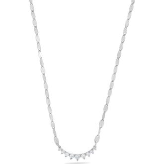 Lana Jewelry 14K Gold Mini Curved Diamond Pendant Necklace in White Gold at Nordstrom
