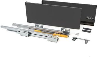 Emuca Caj&oacute;n Exterior Concept 30kg De Altura 185mm, Profundidad 400mm, Acero, Gris Antracita - Emuca