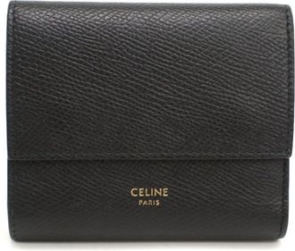 Celine Black Leather Wallet (Tri-Fold) (Pre-Owned)