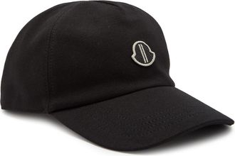 Rick Owens X Moncler Logo-appliqu&eacute;d Cotton Baseball cap - Black - One Size