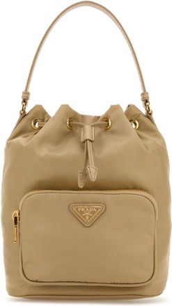 Prada Brown Logo Bucket Bag