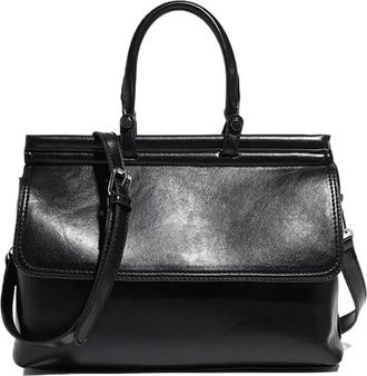 Generic Compatible For Womens large capacity daily shoulder bag with business commuter briefcase Handbag(Black B)