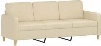 vidaXL Sofá de 3 plazas de tela crema 180 cm Vidaxl