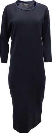Isabel Marant Deena Two-Tone Panel Dress in Navy Blue Wool