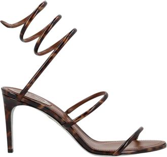 Rene Caovilla Brown Cleo Printed Heels