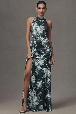 BHLDN Chain-Back Halter Maxi Dress