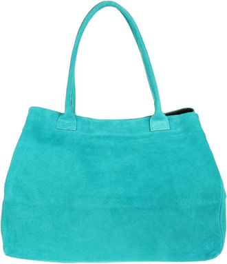 Girly HandBags Womens Expandable Italian Suede Leather Shoulder Bag (Turquoise)