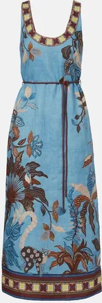 Alemais Al&eacute;mais Georgie printed linen midi dress