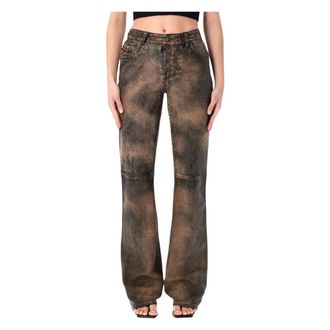 Diesel Boot-cut Jeans, female, Brown, Size: M L-Ysa Eco Leather Pant