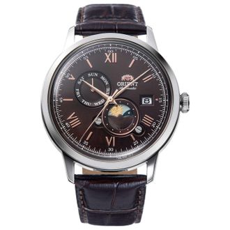 Orient Mens Classic Bambino Sun & Moon 41mm Automatic Watch RA-AK0804Y