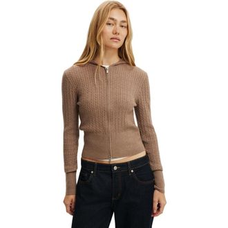 Cotton On Womens Everfine Hooded Knit in Ltw Acorn Marle at Nordstrom, Size Xx-Small
