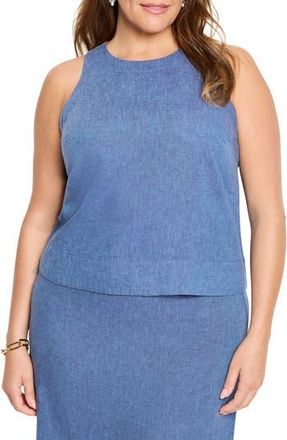 Nic+Zoe Rumba Linen Blend Sleeveless Top in Blue Mix at Nordstrom Rack, Size 3X