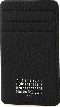 Maison Margiela Mens Vertical Card Case Black Leather Wallet