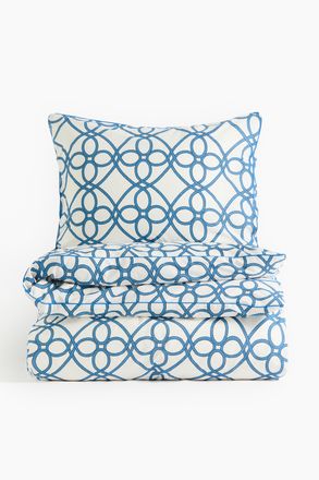 H&M Gemusterte Einzelbettw&auml;sche - Blau/Gemustert