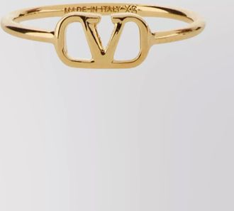 Valentino Garavani polished thin band vlogo signature ring