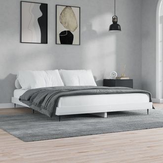 vidaXL Vidaxl - Estructura De Cama Madera De Ingenier&iacute;a Blanco Brillo 150x200cm