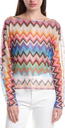 M Missoni Sheer Zigzag Print Top