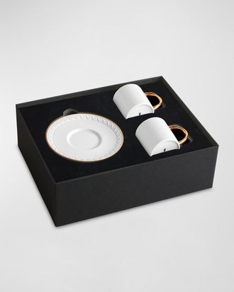 L'OBJET Neptune Espresso Cup & Saucer, Set of 2