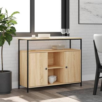 vidaXL Aparador De Madera De Ingenier&iacute;a Roble Sonoma 100x35x80 Cm Vidaxl