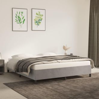 vidaXL Vidaxl - Estructura De Cama Sin Colch&oacute;n Terciopelo Gris Claro 160x200 Cm