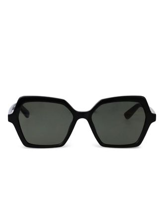 Alexander McQueen Eyewear geometric-frame sunglasses - women - Recycled Acetate - 54 - Black