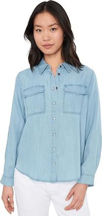 Liverpool L.A. Denim Long Sleeve Shirt With Pockets Womens Clothing Malibu Light : MD, Lyocell
