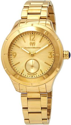 Technomarine MoonSun Quartz Gold Dial Mens Watch 117030