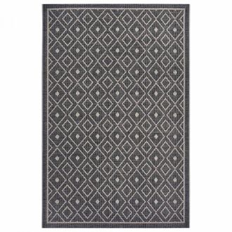 Un amour de tapis Alfombra de exterior 115 x 170 cm, geom&eacute;trica, gris, beige, kilim