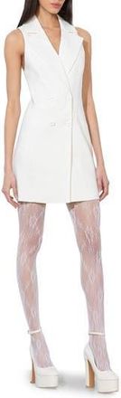 Alice & Olivia Meritt Sleeveless Double Breasted Linen Blend Blazer Minidress in Off White at Nordstrom Rack, Size 10