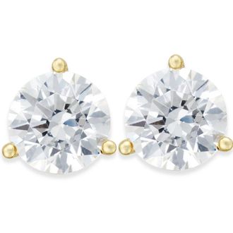 Pompeii3 1/3ct Round Genuine Diamond Martini Studs 14K Yellow Gold