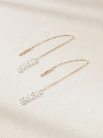 Persée Orecchini In Oro 18 Carati Con Diamanti Rivière