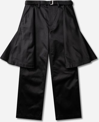 sacai Men s Layered Cotton Chino Pants Black