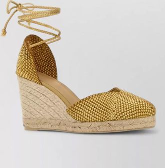 Castaner cora fabric wedges espadrille sole peep toe