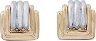 Sidney Garber Orecchini Square in oro giallo e bianco 18 carati