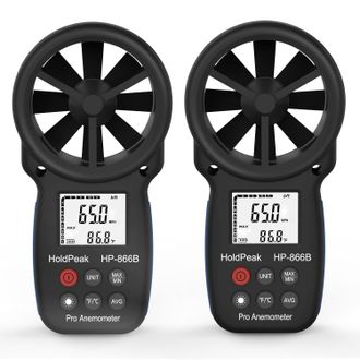 OEM Anem&oacute;metro Digital De Bolsillo 866b Con Pantalla Lcd (paquete De 2) Para Medir La Velocidad Del Viento, La Temperatura Y El Enfriamiento, Con Retroilu