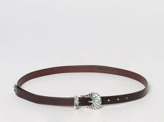 Orciani Cintura in pelle con fibbia incisa e pietre cabochon