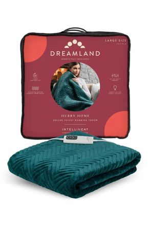Dreamland Hurry Home Deluxe Velvet Warming Emerald Green Throw
