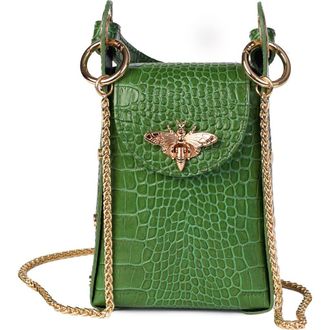 Persaman New York Anette Croc-Embossed Leather Crossbody Bag in Hunter Green at Nordstrom Rack