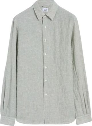 Aspesi Comma Linnen Shirt - Heren - Casual Overhemden - Groen - 2XL - Linnen - Overhemden