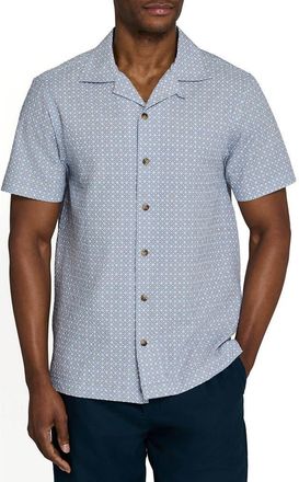 Brooklyn Brigade Diamond Gem Short Sleeve Seersucker Camp Shirt in Grey at Nordstrom, Size Xx-Large