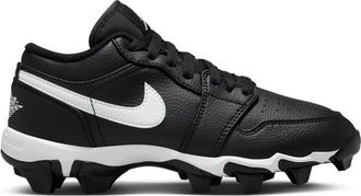 Nike Jordan Boys AJ 1 Low Cleats - Boys Grade School Football Shoes White/Black Size 1.0