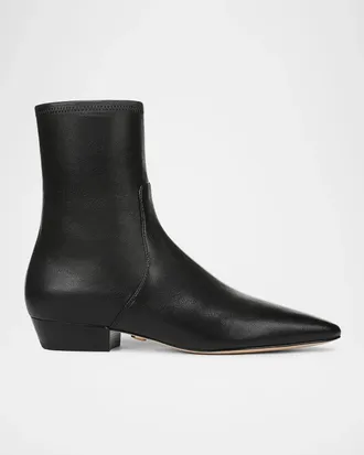 Veronica Beard Glinda Leather Ankle Boots